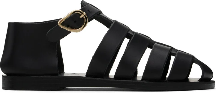 Ancient Greek Sandals Black Homeria Sandals
