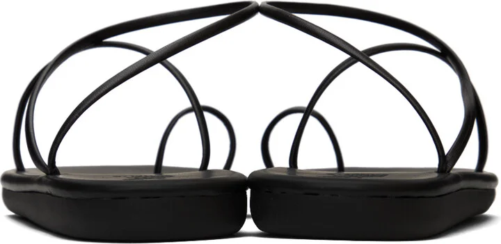 Ancient Greek Sandals Black Kansiz Sandals - Image 2