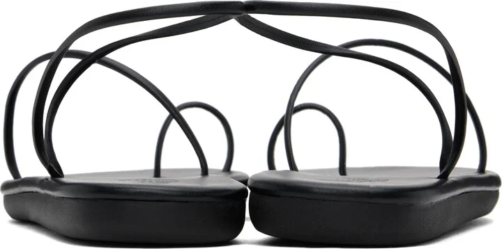 Ancient Greek Sandals Black Kansiz Sandals - Image 2