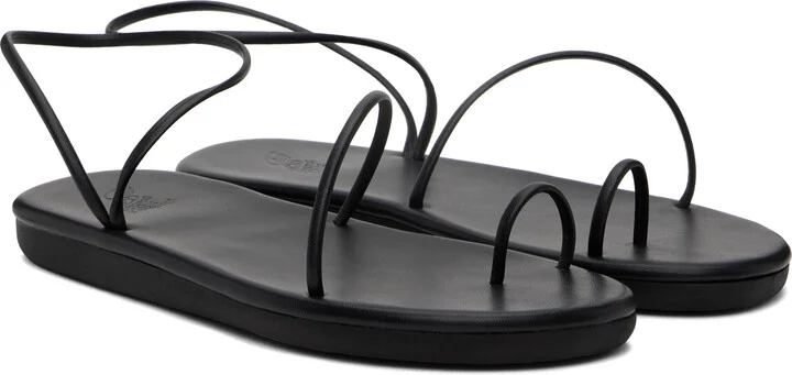 Ancient Greek Sandals Black Kansiz Sandals - Image 4