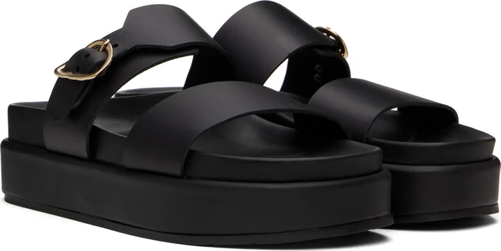 Ancient Greek Sandals Black Latria 2flatform Sandals - Image 4