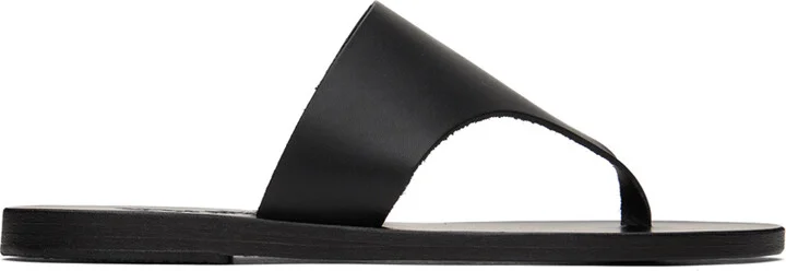 Ancient Greek Sandals Black Mera Sandals
