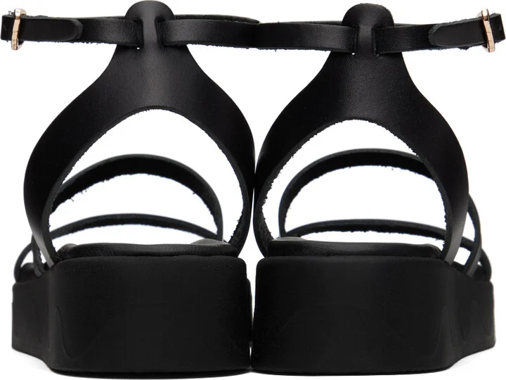 Ancient Greek Sandals Black Nassida Sandals - Image 2