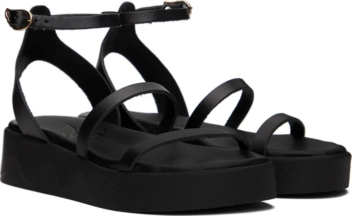 Ancient Greek Sandals Black Nassida Sandals - Image 4