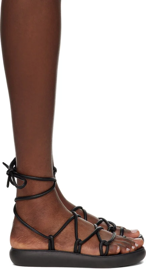 Ancient Greek Sandals Black Nice Sandals