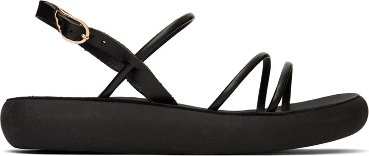 Ancient Greek Sandals Black Polis Sandals