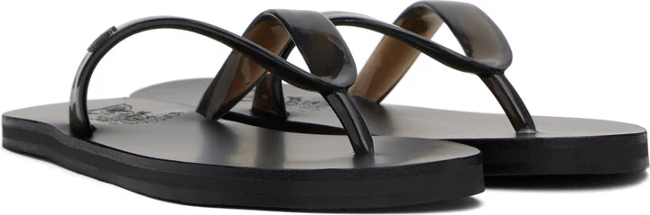 Ancient Greek Sandals Black Saionara Jelly Flip-Flops - Image 4