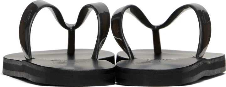 Ancient Greek Sandals Black Saionara Jelly Flip-Flops - Image 2