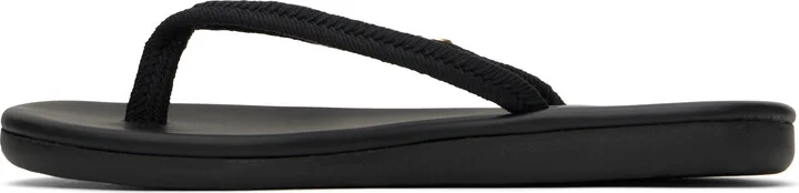 Ancient Greek Sandals Black Saionara Rope Flip-Flops - Image 3