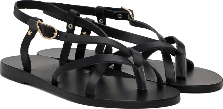 Ancient Greek Sandals Black Semele Sandals - Image 4