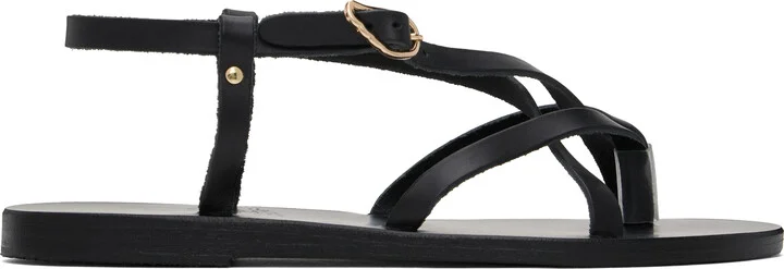 Ancient Greek Sandals Black Semele Sandals