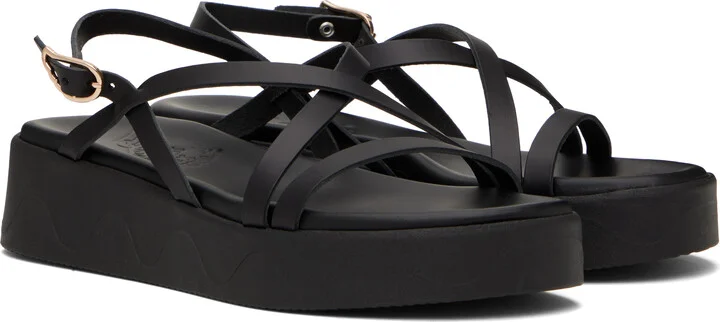 Ancient Greek Sandals Black Silia Sandals - Image 4
