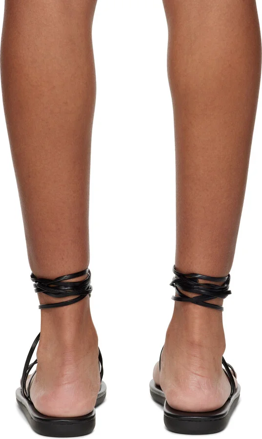 Ancient Greek Sandals Black String Flip Flops - Image 2