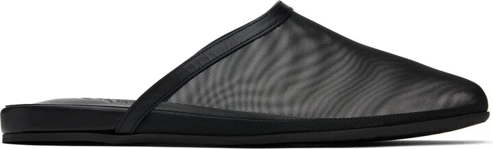 Ancient Greek Sandals Black 'The Slipper' Mules