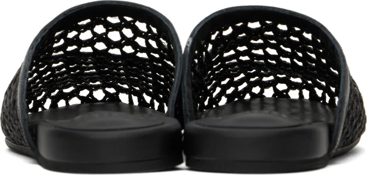 Ancient Greek Sandals Black 'The Slipper' Slippers - Image 2