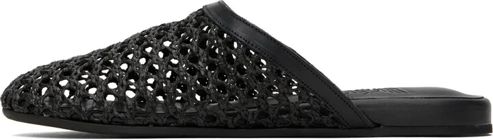 Ancient Greek Sandals Black 'The Slipper' Slippers - Image 3
