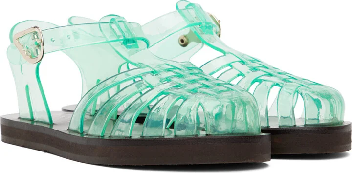 Ancient Greek Sandals Blue Homeria Jelly Sandals - Image 4