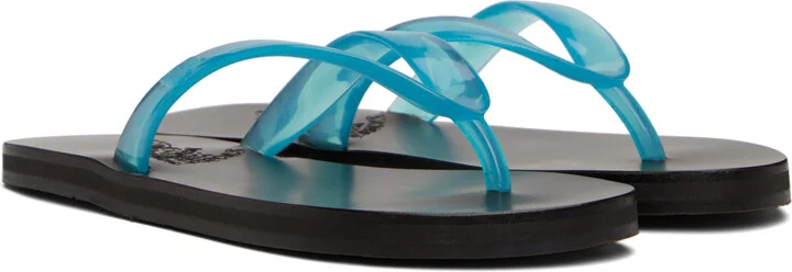 Ancient Greek Sandals Blue Saionara Jelly Flip-Flops - Image 4