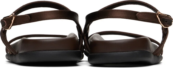 Ancient Greek Sandals Brown Evriali Footbed Sandals - Image 2