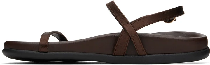 Ancient Greek Sandals Brown Evriali Footbed Sandals - Image 3