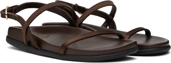 Ancient Greek Sandals Brown Evriali Footbed Sandals - Image 4