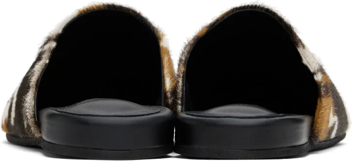 Ancient Greek Sandals Brown & Off-White 'The Slipper' Mules - Image 2