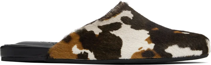 Ancient Greek Sandals Brown & Off-White 'The Slipper' Mules