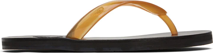 Ancient Greek Sandals Brown Saionara Jelly Flip-Flops