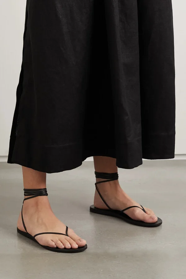Ancient Greek Sandals - Celia Leather Sandals - Black - Image 2