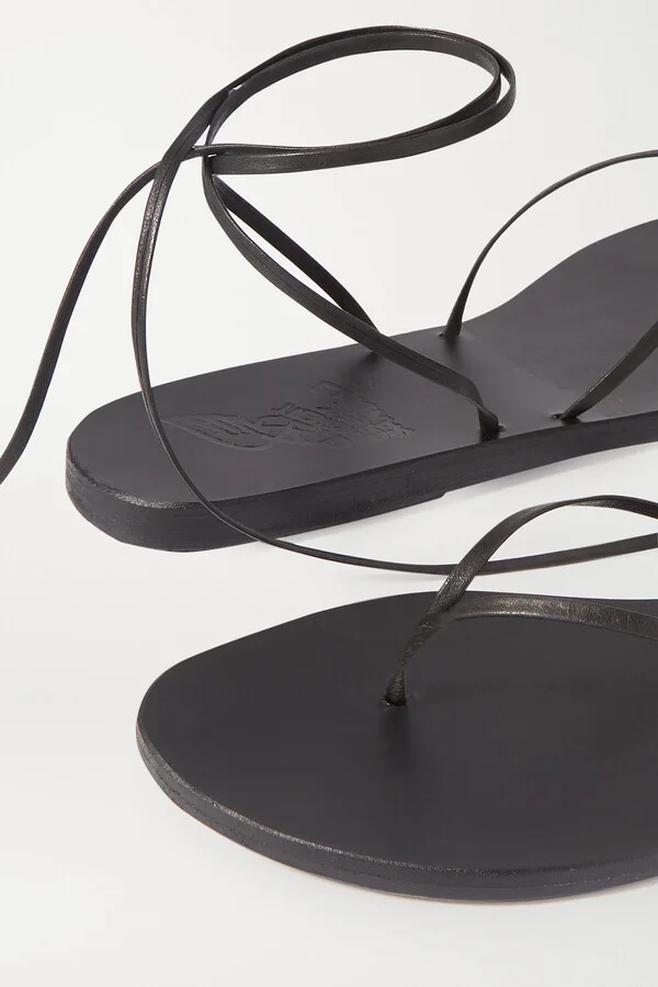Ancient Greek Sandals - Celia Leather Sandals - Black - Image 5
