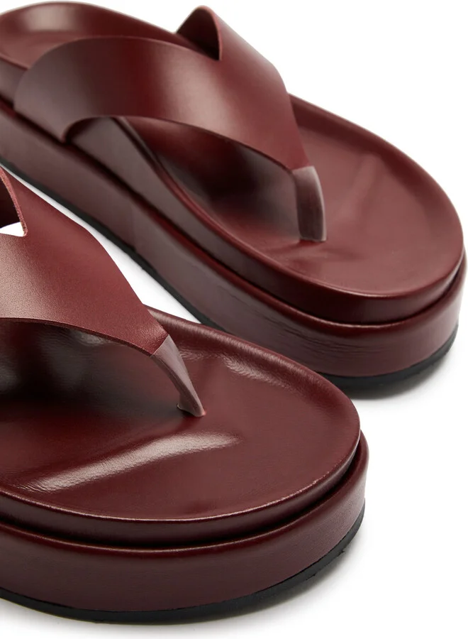 Ancient Greek Sandals Charys 40 Leather Flatform Thong Sandals - Image 3