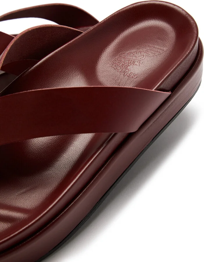 Ancient Greek Sandals Charys 40 Leather Flatform Thong Sandals - Image 4
