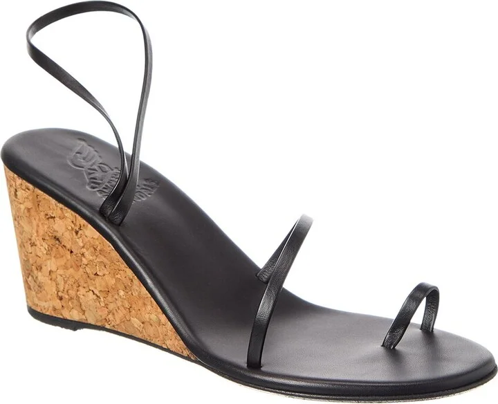 Ancient Greek Sandals Chora Leather Wedge