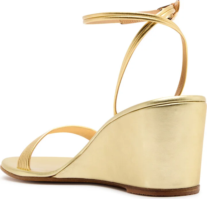 Ancient Greek Sandals Chrismos 75 Metallic Leather Wedge Sandals - Image 2