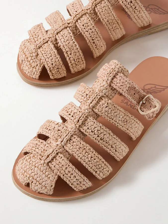 Ancient Greek Sandals - Cosmia Raffia Sandals - Neutrals - Image 4