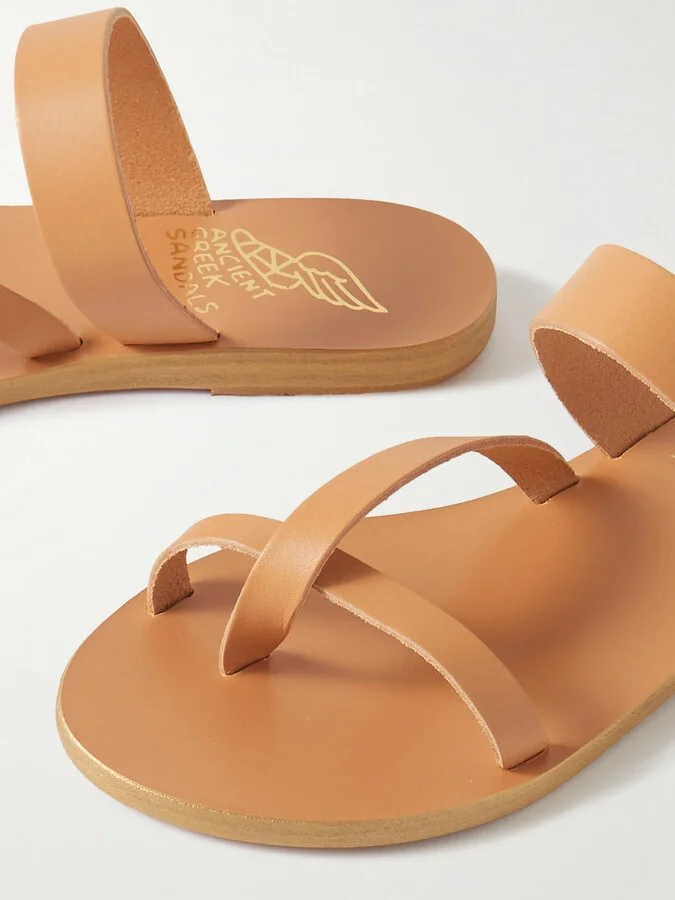 Ancient Greek Sandals - Daphnae Leather Sandals - Brown - Image 4