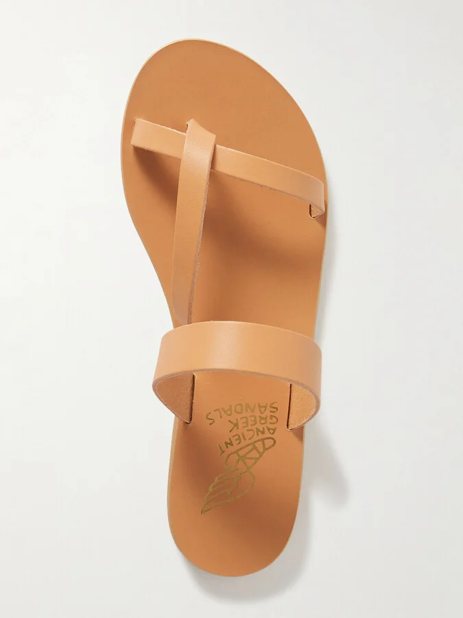 Ancient Greek Sandals - Daphnae Leather Sandals - Brown - Image 5
