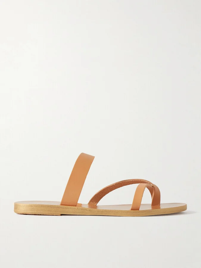 Ancient Greek Sandals - Daphnae Leather Sandals - Brown