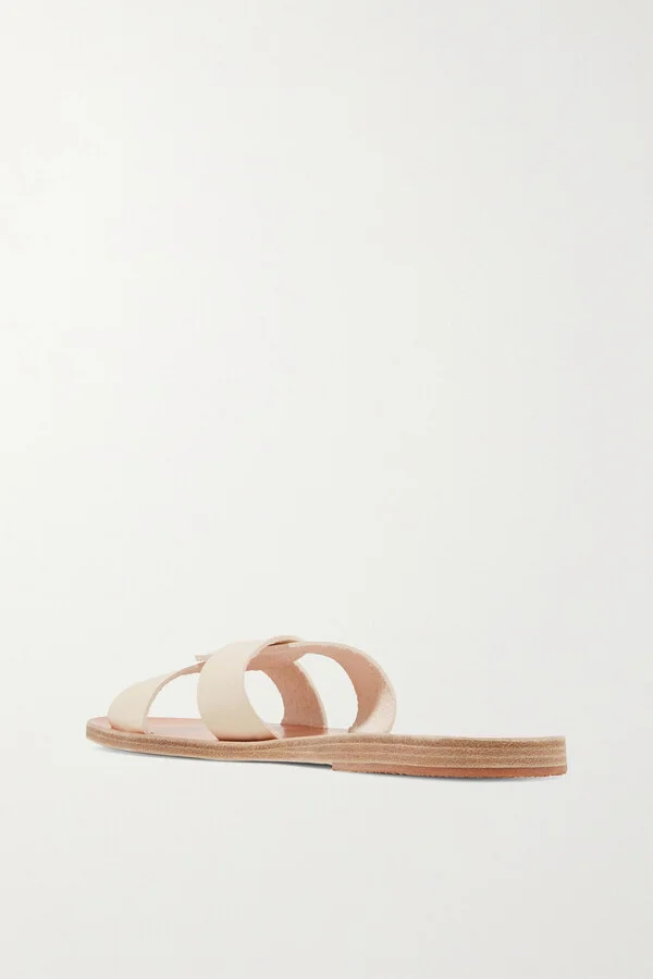 Ancient Greek Sandals - Desmos Cutout Leather Slides - Off-white - Image 3