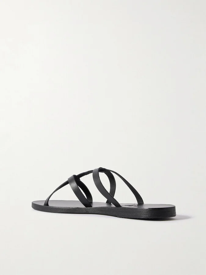 Ancient Greek Sandals - Egopi Leather Sandals - Black - Image 3