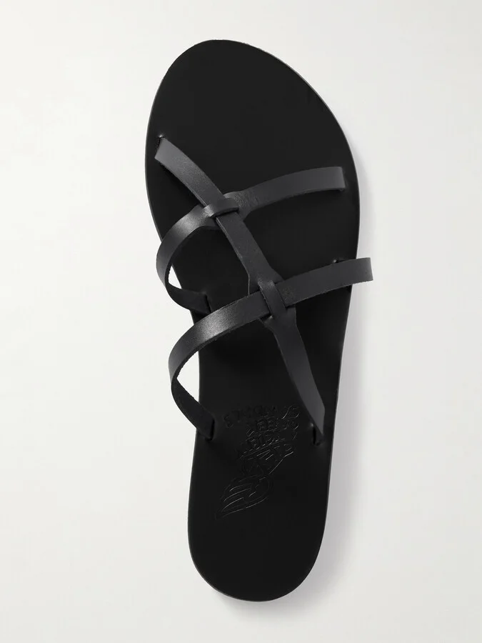 Ancient Greek Sandals - Egopi Leather Sandals - Black - Image 5