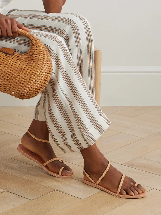 Ancient Greek Sandals - Eleftheria Braided Leather Sandals - Neutrals - Image 2