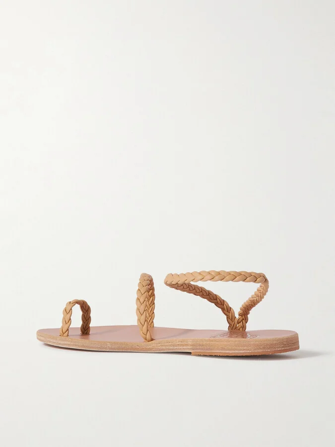 Ancient Greek Sandals - Eleftheria Braided Leather Sandals - Neutrals - Image 3