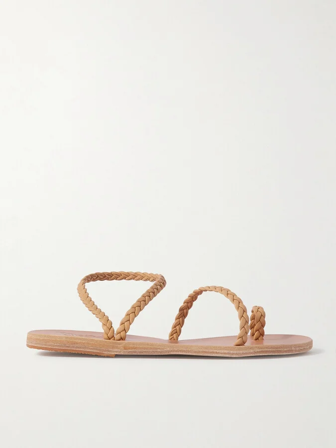 Ancient Greek Sandals - Eleftheria Braided Leather Sandals - Neutrals