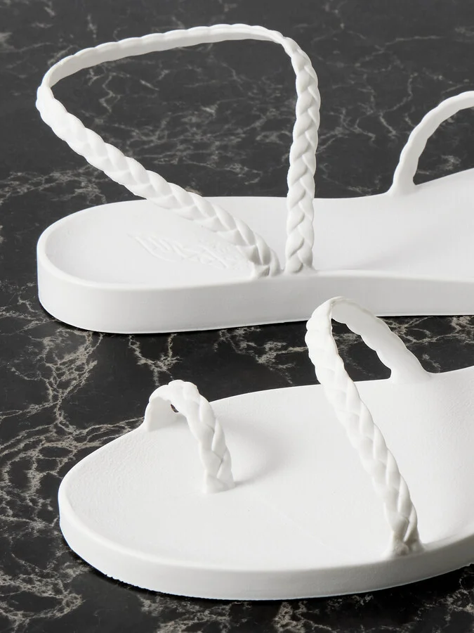 Ancient Greek Sandals - Eleftheria Rubber Sandals - White - Image 4