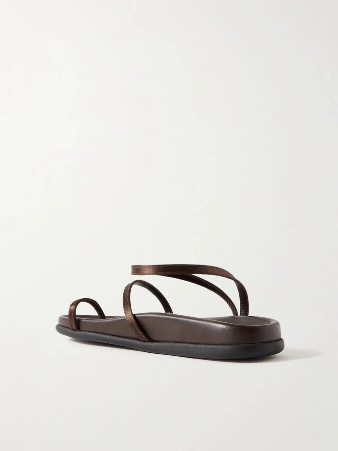 Ancient Greek Sandals - Eleftheria Satin Sandals - Brown - Image 3