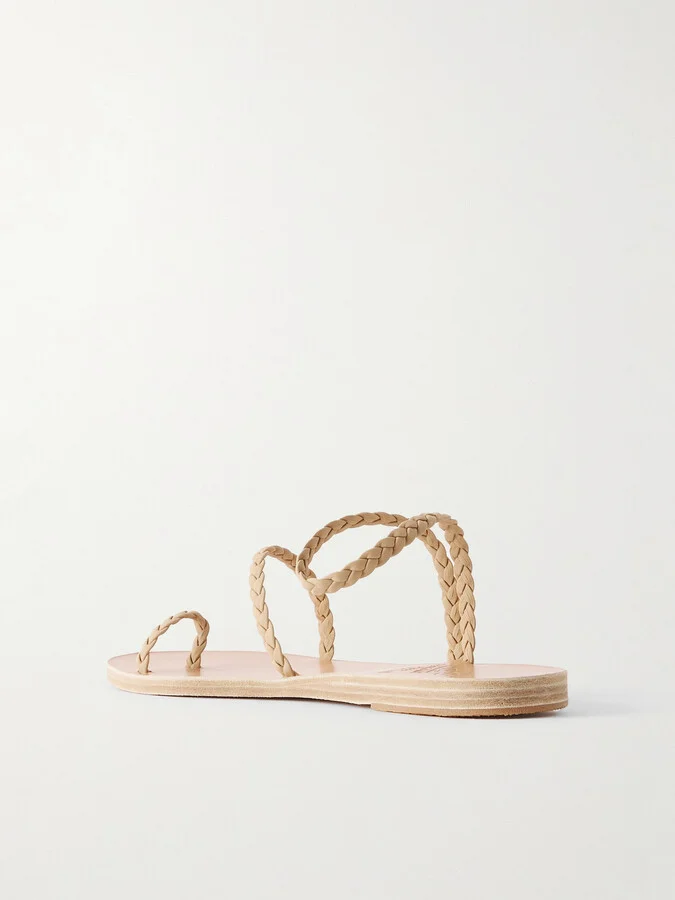 Ancient Greek Sandals - Eleftheria Woven Leather Sandals - Neutrals - Image 3