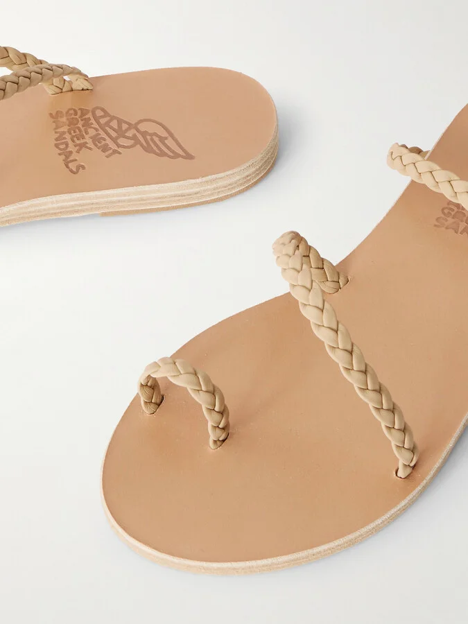 Ancient Greek Sandals - Eleftheria Woven Leather Sandals - Neutrals - Image 4