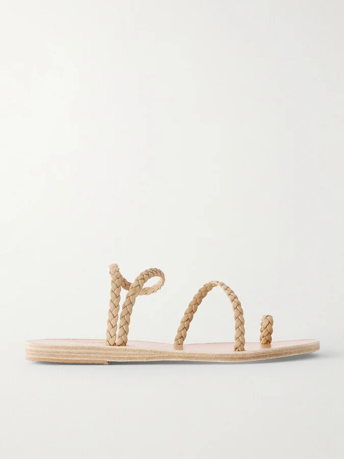 Ancient Greek Sandals - Eleftheria Woven Leather Sandals - Neutrals