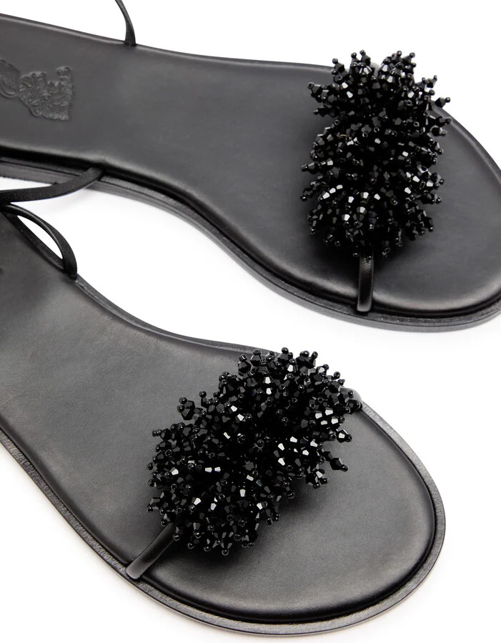 Ancient Greek Sandals Emma Bead-embellished Leather Sandals - Image 3